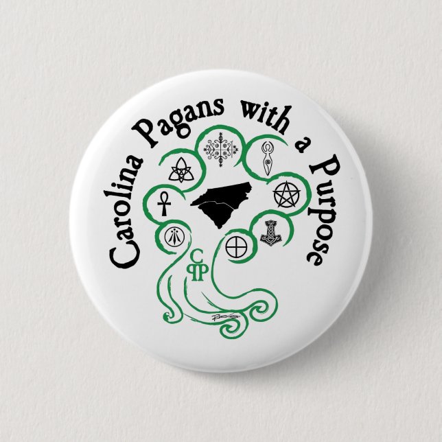 Button, Carolina Pagans with a Purpose 2 Inch Round Button (Front)