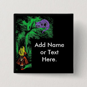 Button: "Cheshire Cat" from "Alice in Wonderland" 2 Inch Square Button