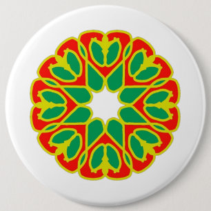 Button, Colourful classic floral design 6 Inch Round Button