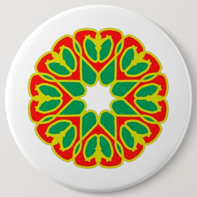 Button, Colourful classic floral design   6 Inch Round Button (Front)