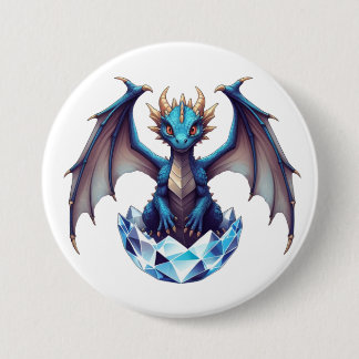 Button Dragon hatchling emerging from crystal egg