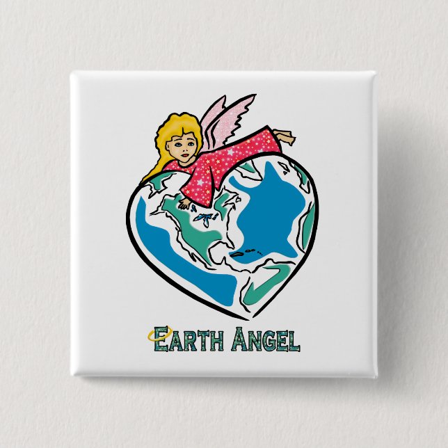 Button: "Earth Angel" 2 Inch Square Button (Front)