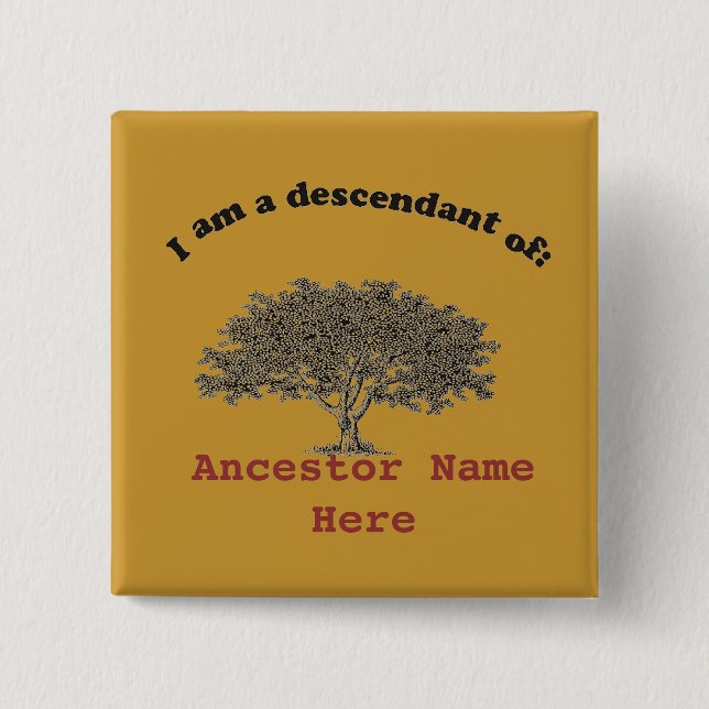 Button - Family Tree and Ancestor Name (Front)