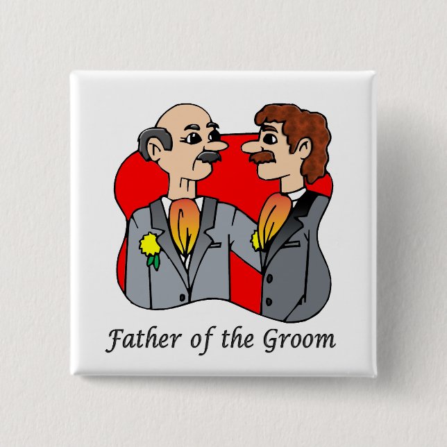 Button: Father of Groom 2 Inch Square Button (Front)