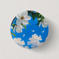 Button--Floral Series White Magnolia