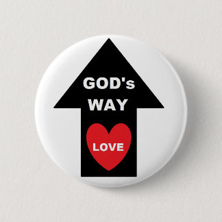 Button Gods Way Love Arrow Heart
