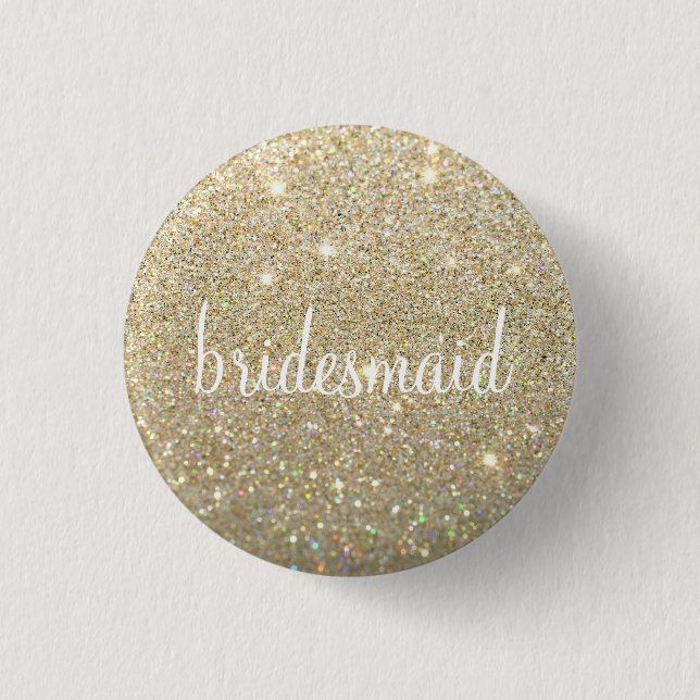 Button - Gold Glitter Fab bridesmaid (Front)