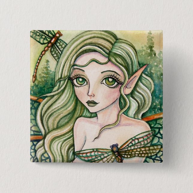 Button - Green Dragonfly (Front)