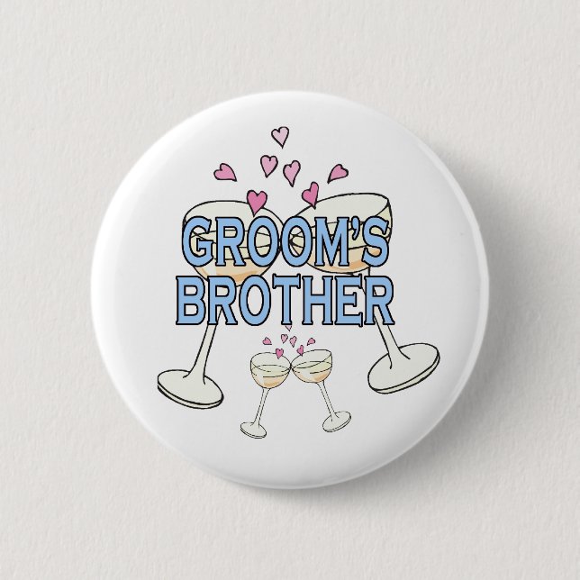 Button:Groom's Brother 2 Inch Round Button (Front)
