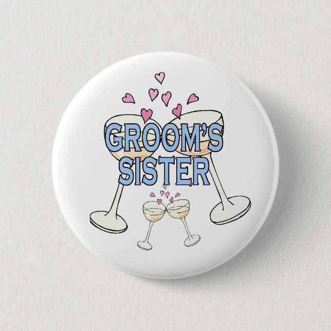 Button: Groom's Sister 2 Inch Round Button (Front)