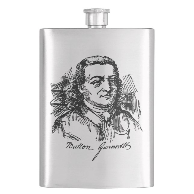 Button Gwinnett Hip Flask (Front)