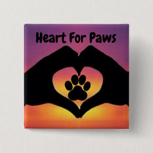 Button Heart For Paws