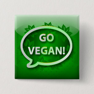 Button icon green GO VEGAN