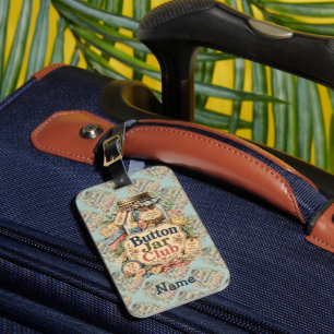 Button Jar Club Cottagecore Sewing Collage Luggage Tag