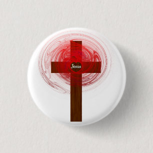 Button- Jesus cross 1 Inch Round Button