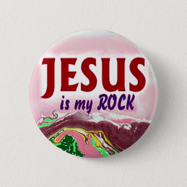 button-Jesus is my Rock 2 Inch Round Button (Front)
