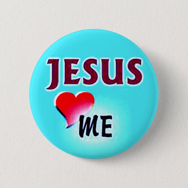 button-Jesus loves me 2 Inch Round Button (Front)