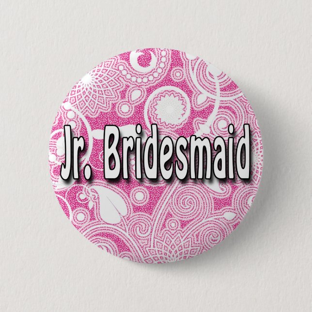 Button:  Jr. Bridesmaid 2 Inch Round Button (Front)