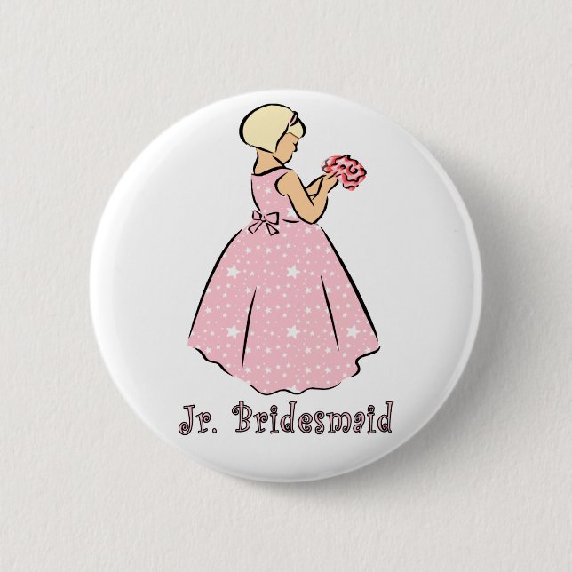 Button: Jr Bridesmaid 2 Inch Round Button (Front)
