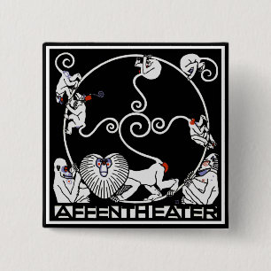 Button: Jugendstil - Affentheater 2 Inch Square Button