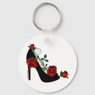 Button Keychain - Stiletto Rose