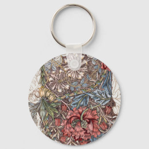 BUTTON KEYRING : WILLIAM MORRIS DESIGN