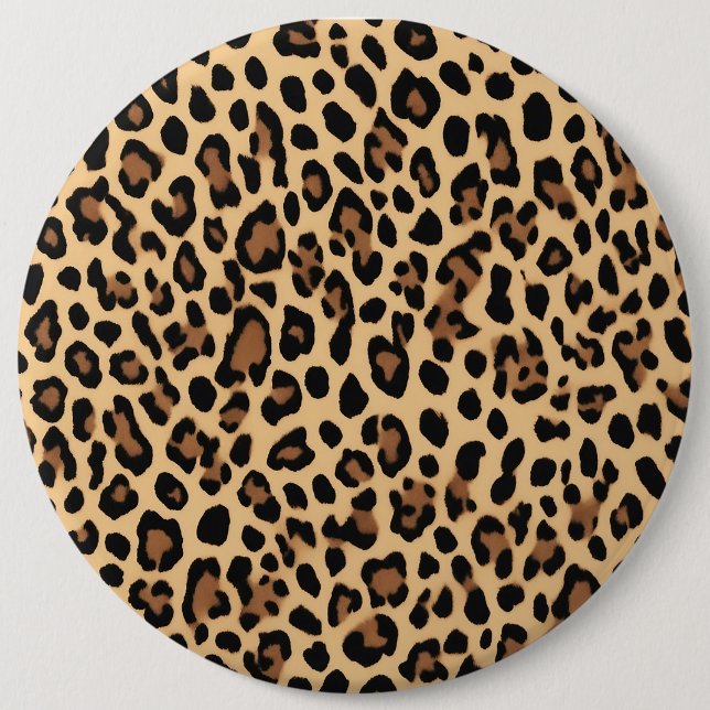 Button, Leopard Spots 6 Inch Round Button (Front)