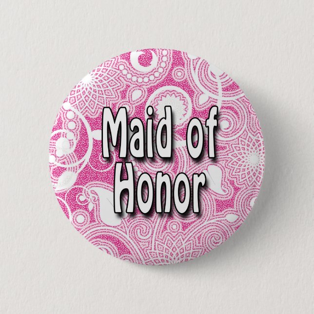 Button: Maid of Honour 2 Inch Round Button (Front)