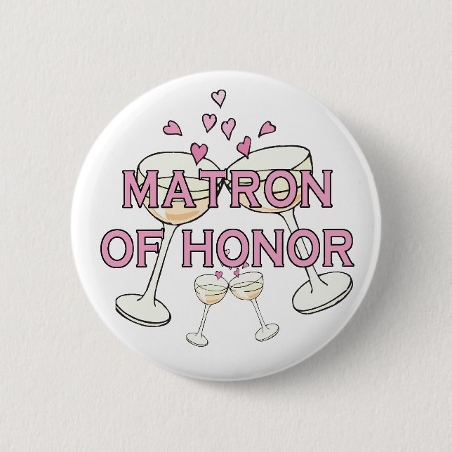 Button: Matron of Honour 2 Inch Round Button (Front)