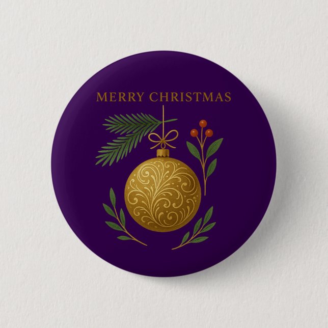 Button - Merry Christmas Decor Design (Front)