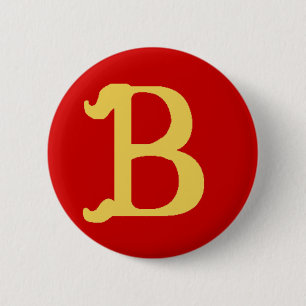 Button Monogrammed with the Letter B