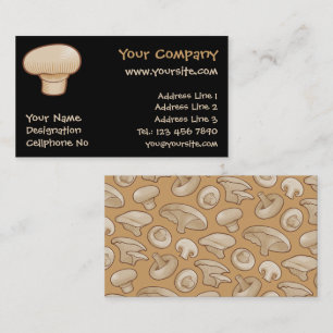 Button Mushroom Icon Business Card
