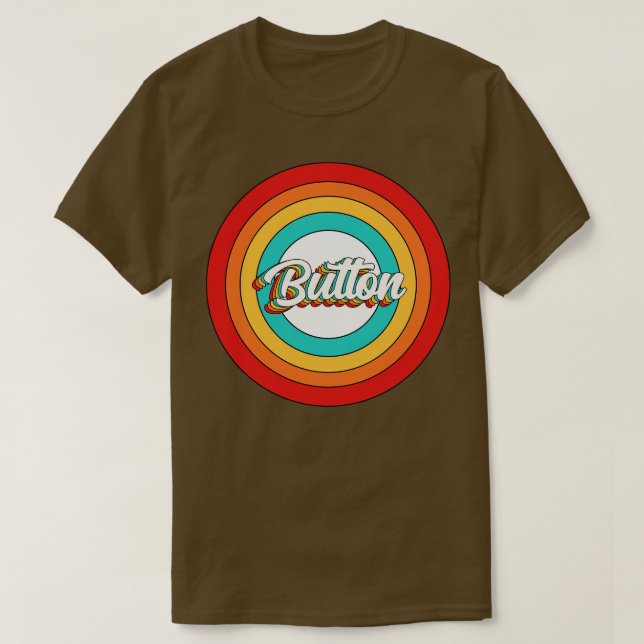 Button Name Shirt Vintage Button Circle (Design Front)