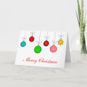 Button Ornaments Merry Christmas Card