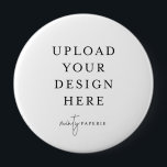 Button Pin 4" - Large<br><div class="desc">Customize your button pin design in Templett. After you are done editing, download your file in a JPG format (don't forget to turn on the bleed option). Upload your design here by clicking on the blue "Personalize" button.</div>