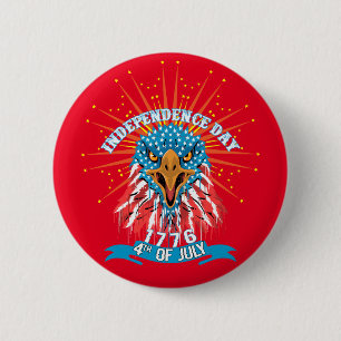 Button pin American beautiful Impressive Eagle red