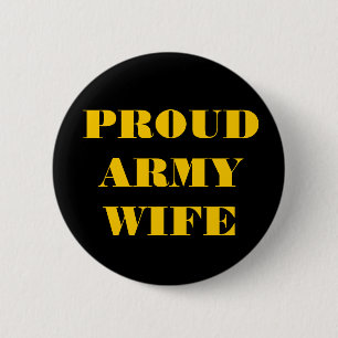 Button Proud Army Wife