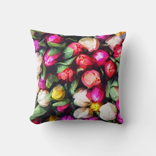 BUTTON ROSES THROW PILLOW (Front)