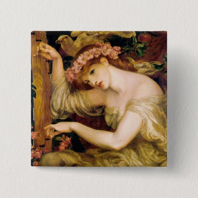 Button:  Rossetti - Sea Spell 2 Inch Square Button (Front)