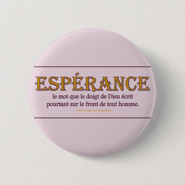 Button Round: Espérance (Front)