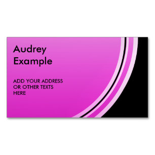 Button round pink gradients + your backg. & text Magnetic business card