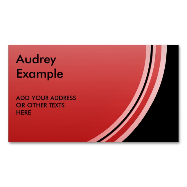 Button round red gradients + your backg. & text 	Magnetic business card (Front)