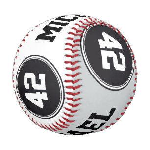 BUTTON ROUND stripes grey black white + your text Baseball