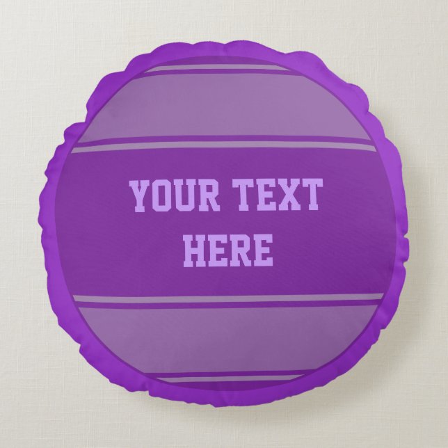 BUTTON ROUND stripes purple + your idea Pillow (Front)
