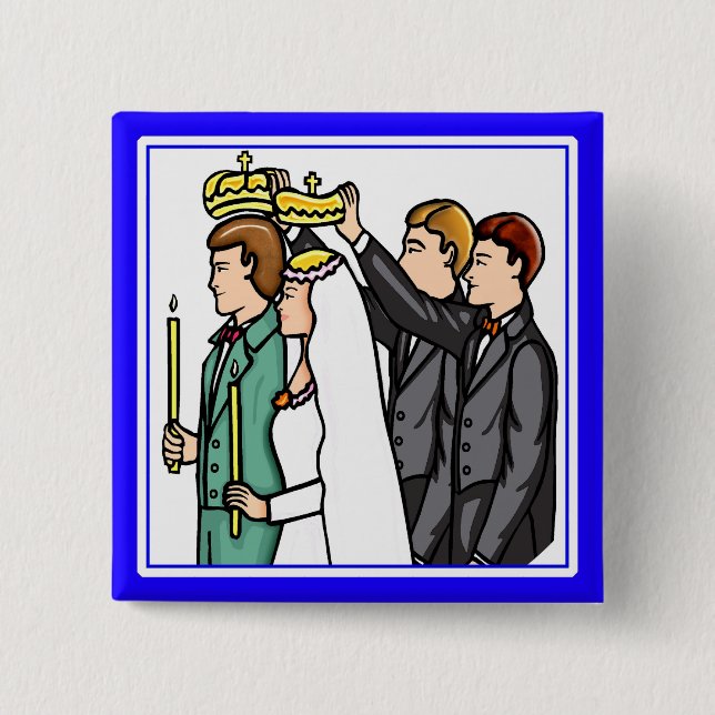 Button: Russian Orthodox 2 Inch Square Button (Front)