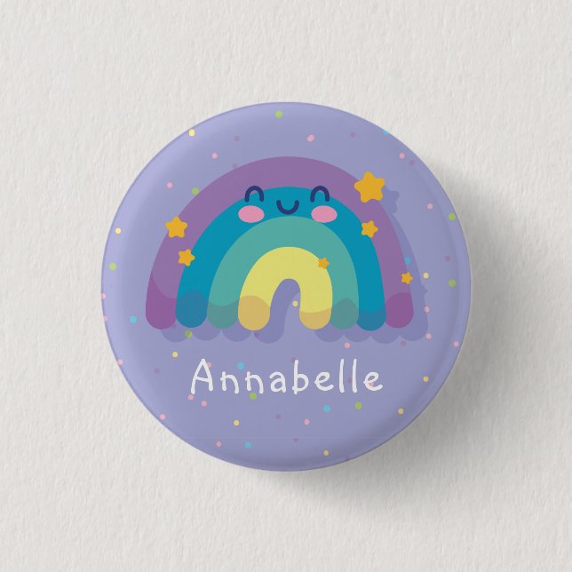 BUTTON : SKY WITH CUTE RAINBOW (Front)