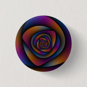Button Spiral Labyrinth in Blue Orange and Pink
