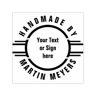 Button Stripes + Your Text, Logo or Sign Self-inking Stamp