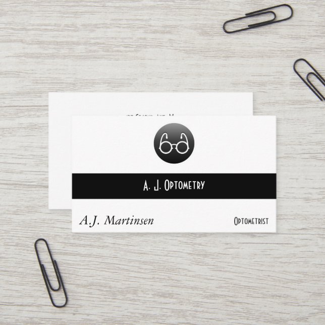 Button Style Old Fashioned Glasses Business Card (Front/Back In Situ)