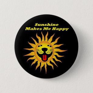Button Sunshine Makes Me Happy